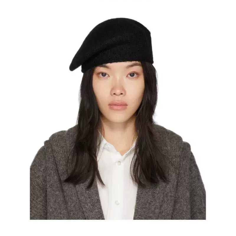 Mua hàng đã bao gồm thuế cho phụ nữ Lauren Manoogian giảm giá mũ thể thao mũ nồi đen alpaca - Mũ thể thao