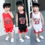 Đồng phục bóng rổ cho trẻ em Curry Bulls 23 Áo ghi lê nam nữ Jordan phù hợp với mẫu giáo của trẻ em quả bóng rổ trung quốc