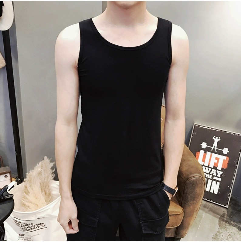 Áo vest nam màu rắn nam giới thể dục bó sát thể thao bó sát mồ hôi dưới áo vest nam tự canh mùa hè bông thủy triều - Áo vest cotton áo vest khoác nam