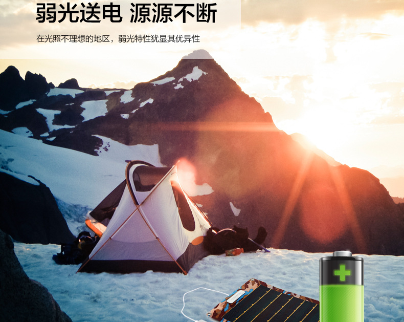 7,7w màng mỏng phát điện năng lượng mặt trời sạc kho báu gấp di động ngoài trời điện thoại di động máy tính bảng điện thoại sạc điện cung cấp - Ngân hàng điện thoại di động pin dự phòng