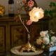 Vintage French Retro Table Lamp, Medieval Brass Pastoral Style Rose Atmosphere Living Room Bedroom Bedside Table Lamp
