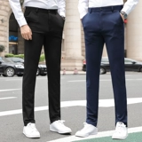 Тонкие эластичные штаны, свободный прямой крой