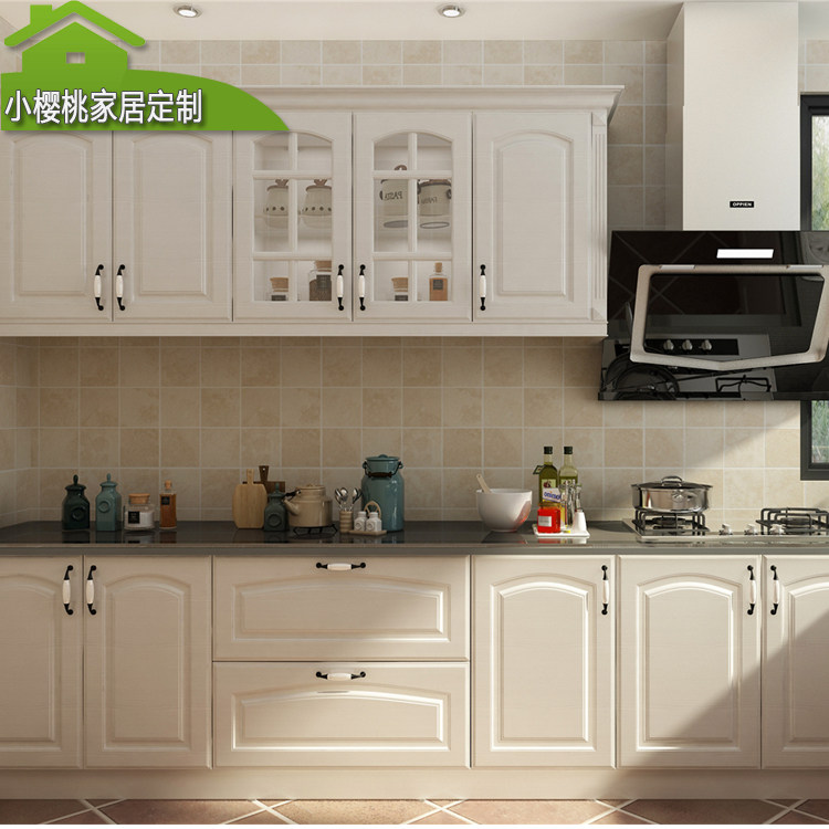 European simple overall kitchen suction molding door panel kitchen Guangzhou Foshan overall overall cabinet custom kitchen custom