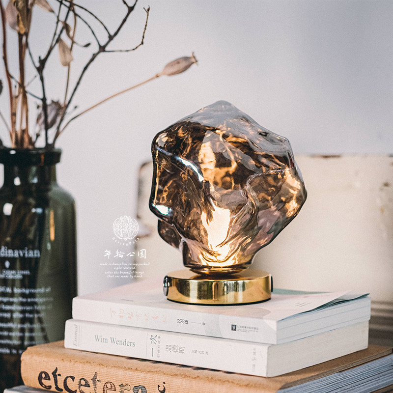 Ring Park Residential Shop Lava Table Lamp Ice Cube Atmosphere Vintage Glass Creative Rechargeable Bedside Bedroom Night Light