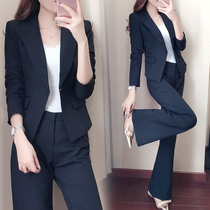 Autumn professional suit suit female Korean version 2020 new small suit temperament suit fashion wide leg pants two-piece suit