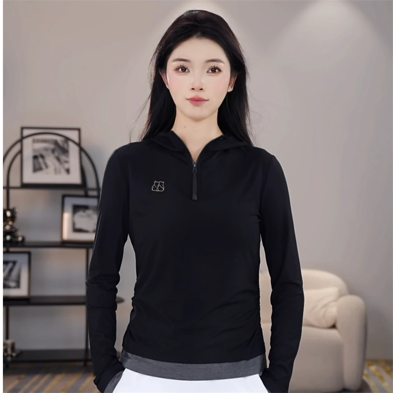 Amash Official Store Same Style 2026 Spring New Slimming Pleated Waist-Cinching Bear Hooded Sweatshirt for Women 530262