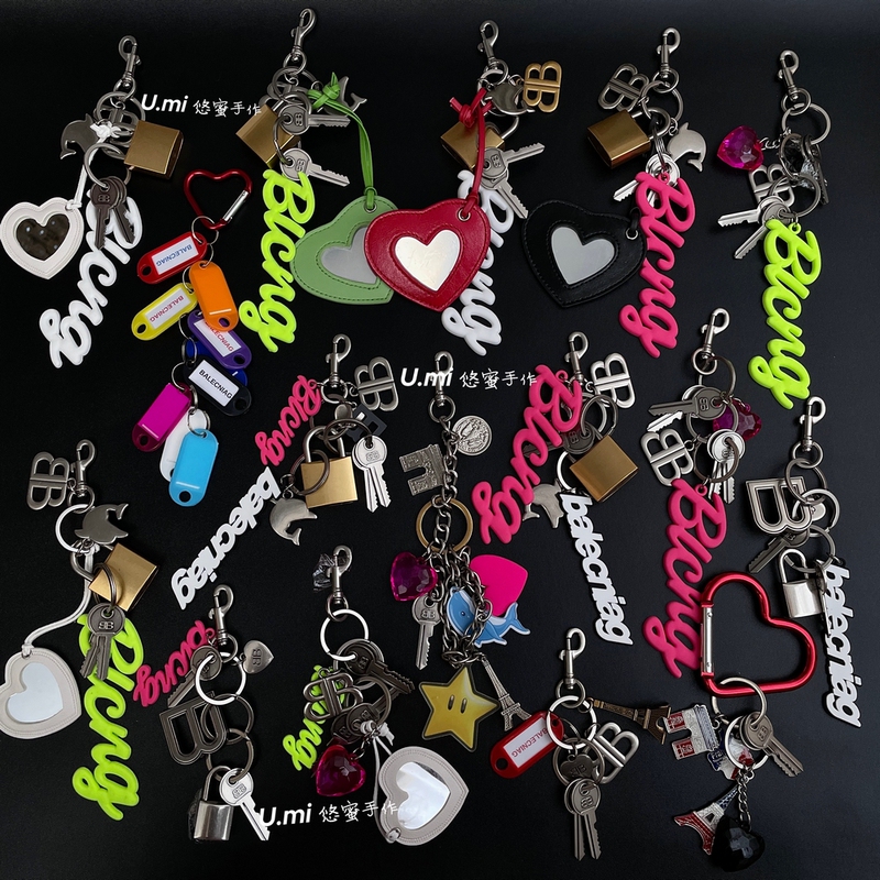 Rodeo Motorcycle Bag Charm, Same Style Bag Chain Decoration, Metal Letter Key Ring, Fashionable Bag Charm, High-End Trendy