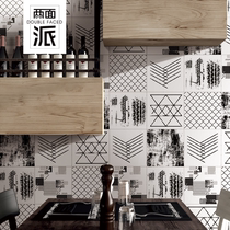 Creative Nordic tiles Personality black and white industrial loft art wall tiles Bathroom restaurant non-slip floor tiles bar tiles