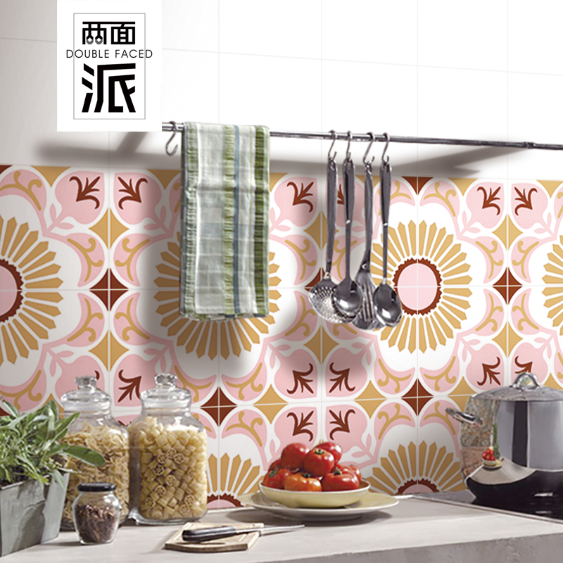 Pink Blossom Brick Nordic Floor Tile Girl Hearts Wall Brick Makeup Room Kitchen Magnetic Brick Balcony Floor Tiles net red brick