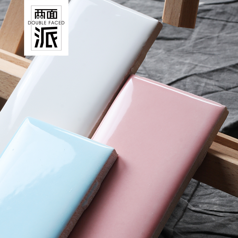 Nordic fat brick white bread tile kitchen brightly light mosaic tile restaurant green wall tile