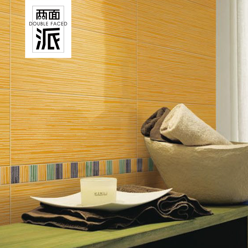 Nordic Personality Yellow Carpet Pattern Tile Kitchen Toilet Yellow Floor Tiles 600 Beige Wire Drawing Effect Glazed Wall Brick