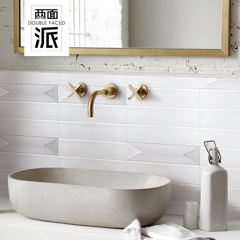 Pink Artisanal Brick Wire Drawing Bright Face Porcelain Sheet Mesh Red Nordic Sky Blue Inner Wall Brick Kitchen Dressing Room Pure Color Tile