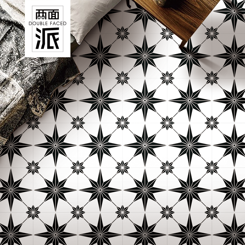 Nordic Mesh Red Flowers Brick Ins Wind Pentagram Manga Brick 300x300 Makeup Room Kitchen Balcony Anti Slip Floor Tiles