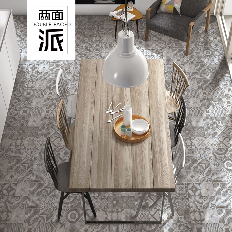 Nordic Retro Brick Parquet Floor Tiles Anti Slip Cement Flower Brick Background Wall Imitation Ancient Brick Living Room Balcony Kitchen tile