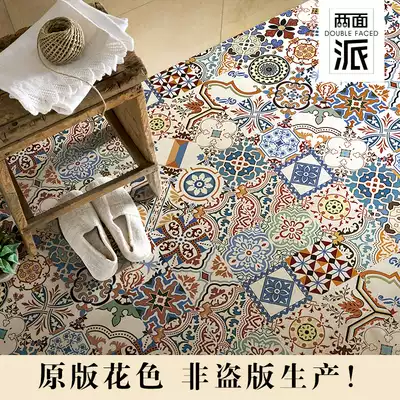 Retro Nordic personality parquet art flower tiles antique tiles dining room balcony dressing room kitchen floor tiles 300