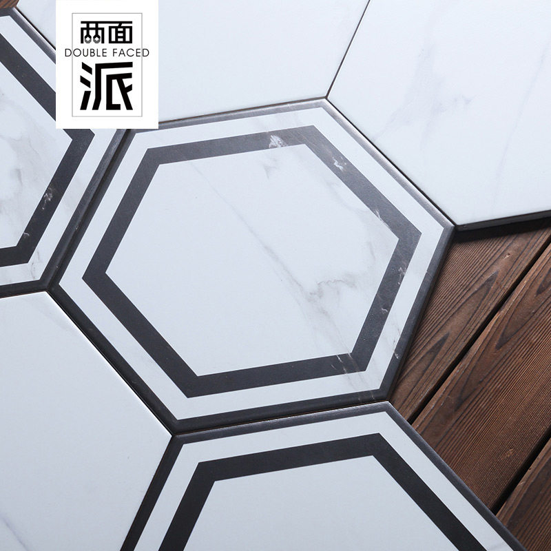 Nordic tiles Jazz white hexagonal tiles Tile tiles Hexagonal powder room kitchen Western restaurant Cement wall tiles