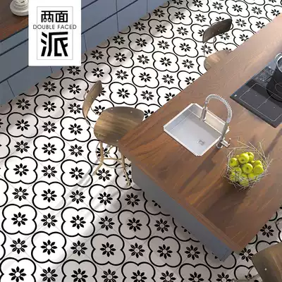 Nordic style black and white geometric 300x300 tiles kitchen dressing room floor tiles dining room wall tiles background wall tiles