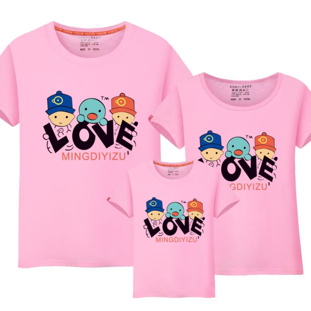 Quần áo bố mẹ cho bé hè 2018 mới áo thun ngắn tay cỡ lớn cotton gia đình nhà ba hoặc bốn chiếc váy mẹ áo sơ mi nữ váy trẻ em