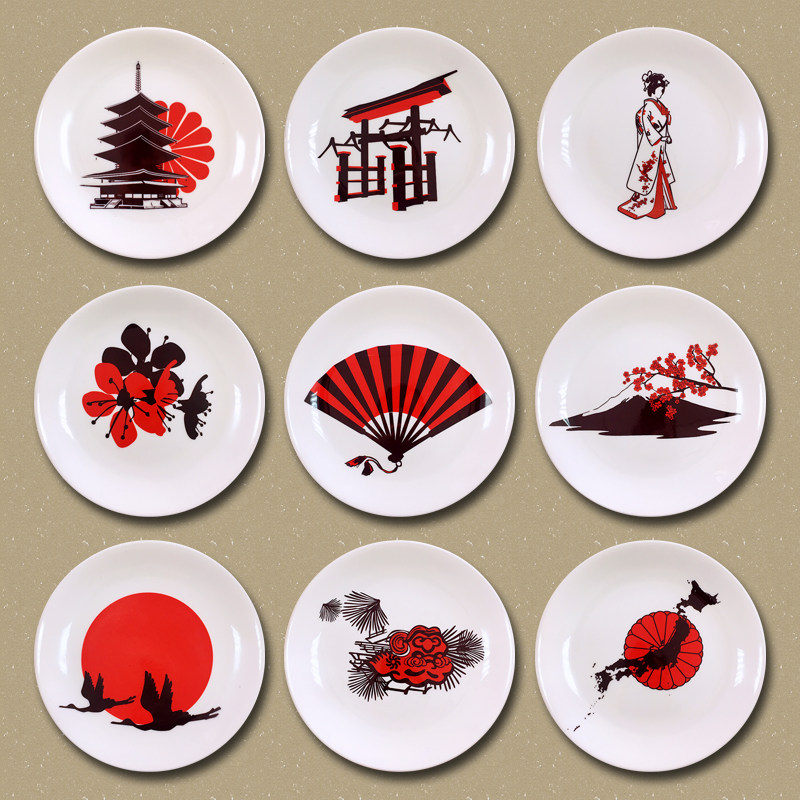 Day style Ceramics Decoration Pan Residence Wine House Day Meal Dining Room Sushi Dining Room Wall Decoration Hanging Pan Ceramic Tray Hem Tray