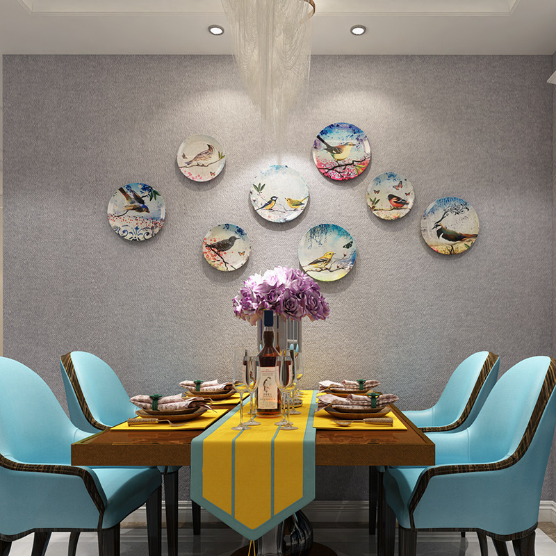 American-style living room wall pendant European-style dining room wall decoration plate art hanging plate home decoration sitting plate