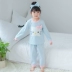 Bộ đồ ngủ bé gái bằng vải cotton mùa xuân và mùa thu dài