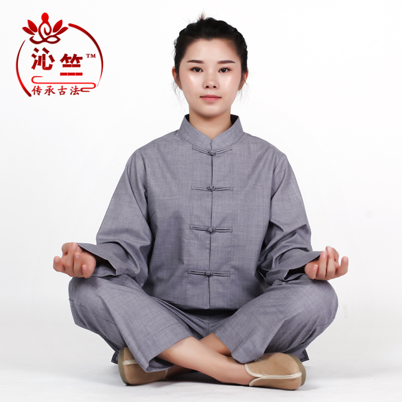 Yu Ju-shu của phụ nữ phù hợp với Trung Quốc phong zen Phật quần áo của nam giới và mùa hè mùa xuân của phụ nữ mùa thu khóa cổ