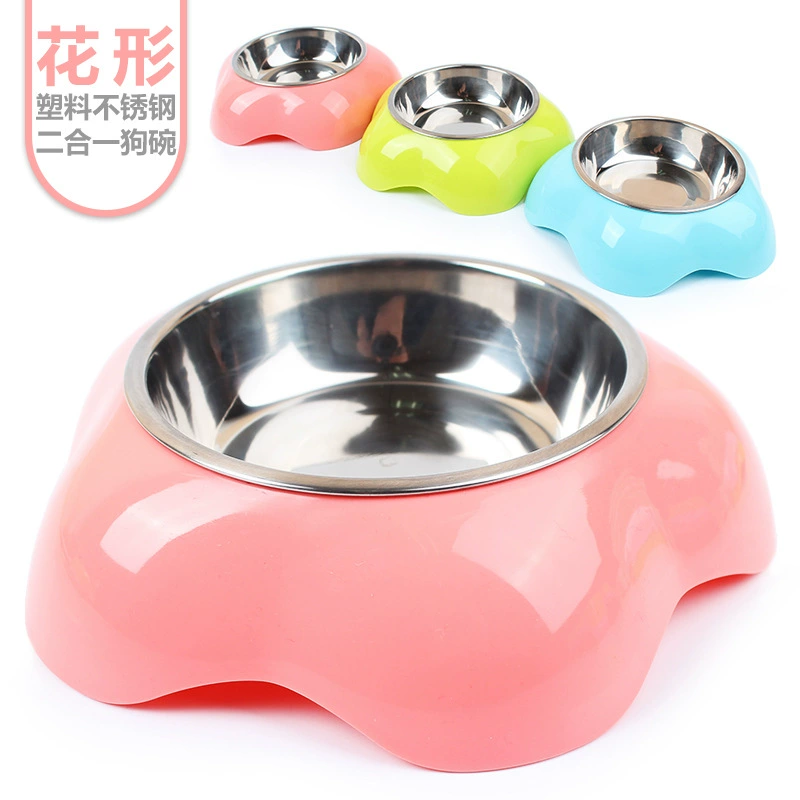 Pet Hàng Hóa Phim Hoạt Hình Thực Phẩm Bát Bát Nước Bát Duy Nhất Dual-sử dụng Thép Không Gỉ Dog Rice Bát Mèo Thực Phẩm Bát Chống trượt Cát ...