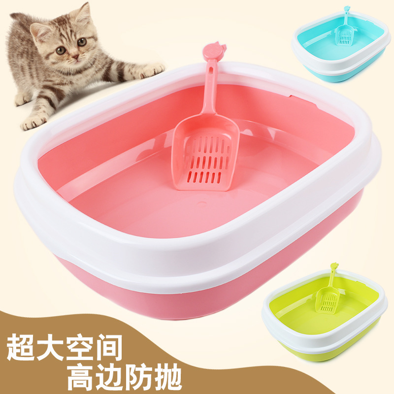 Cat sandbasin semi - closed anti - splash oval cat sandbasin high - pack sandblasted cat toilet send cat sandshovel