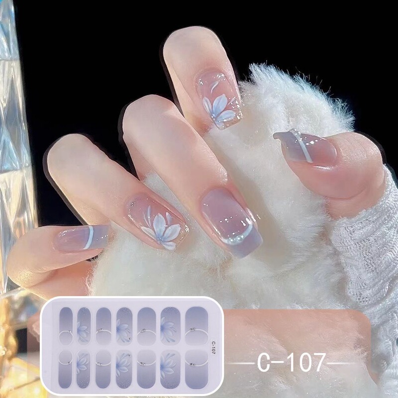 New Waterproof Nail Stickers Blue Flower Nail Stickers French Manicure Stickers Whitening High-End Nail Stickers New Waterproof Nail Stickers Blue Flower Nail Stickers French Manicure Stickers Whitening High-End Nail Stickers