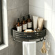 Bathroom Storage Rack, No-Drill Wall-Mounted Shelf, Triangular Space Aluminum Rack for Hotel Restroom