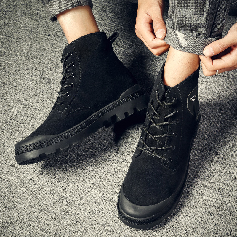 Cross-country Locomotive Riding Shoes Men's Boots Locomotive Riding Shoes Martin Breathable Antico anti-wear Ferro Brigade Hiking Tooling Shoes