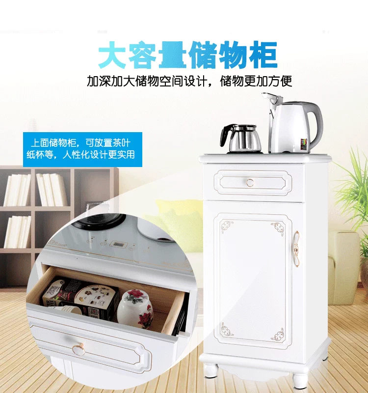 Tủ bếp châu Âu bằng gỗ thanh máy pha nước hộ gia đình rắn gỗ tủ trà tự động nước uống thẳng đứng - Nước quả
