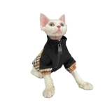 Безворосная одежда для кошачьей одежды Renfacai кот кошка Девин одежда чистая хлопковая сплайсинговая куртка модный осень и зимний стиль