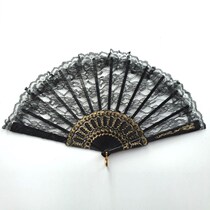 Spanish Lace Dance Follower Fan Lady Classical Print Ballet Wing Spring Fan Green Yellow Blue Deep Blue Purple