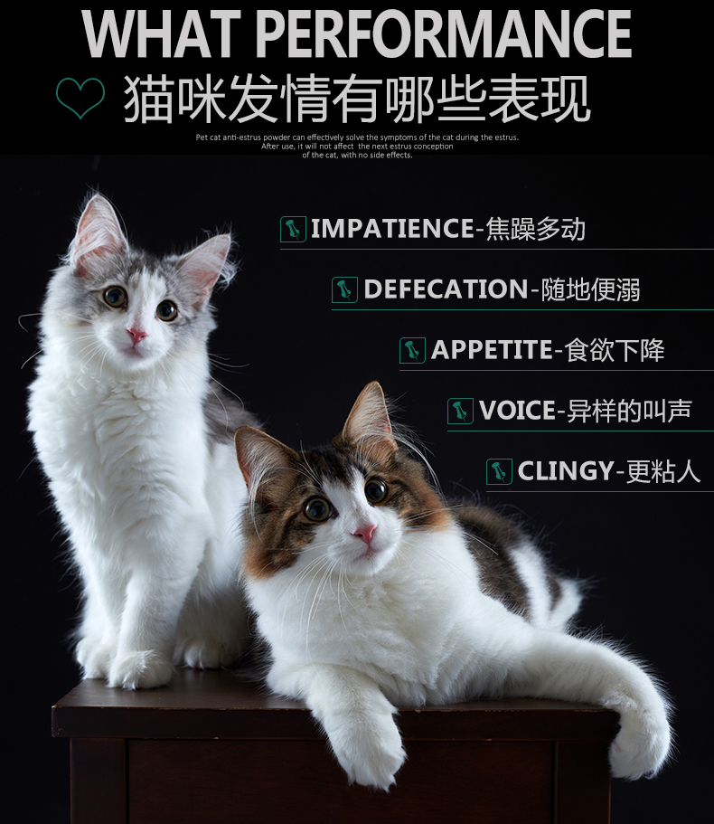 Cat Suppression Male Cat Female Cat Estrus Suppression Non-dược phẩm Tinh chất bột Estrus Mèo đặc biệt Mèo Cấm Bột - Cat / Dog Health bổ sung sữa cho chó con mới sinh