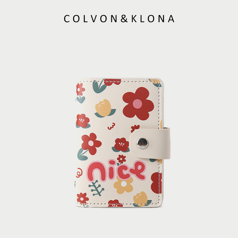 Colvon Klona wallet women's summer short small cute ultra-thin card sleeve 2022 new niche design card bag