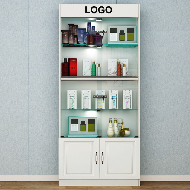 Cosmetics display cabinet commercial sample cabinet gift display rack transparent glass door with lock beauty salon product cabinet