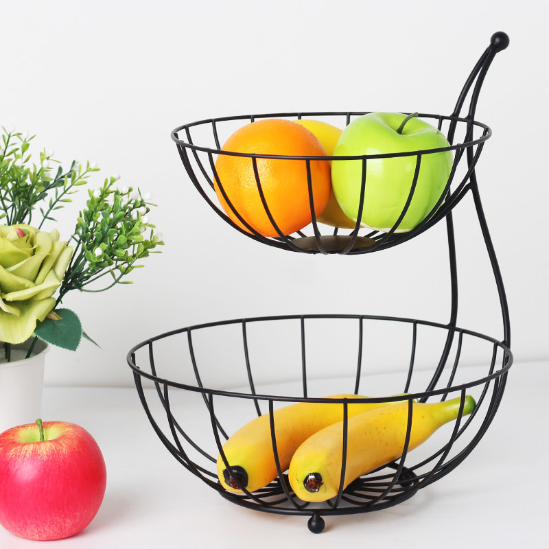 Nordic ins fruit plate creative modern living room coffee table household personality decoration fruit basin multi-layer double-layer fruit basket