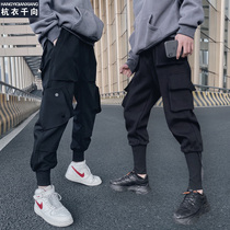 Overalls mens 2020 new Korean version of loose nine leg pants student Tide brand casual Haren pants sports pants