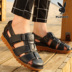Giày sandal nam đế xuồng 2018 mùa hè mới bằng da giản dị Baotou chống trơn đế dày đi biển giày da nam Sandal