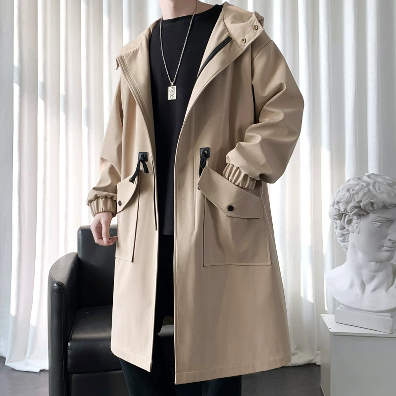 Тренчкоат, весна тонкая куртка, для подростков, средняя длина, премиум, размер