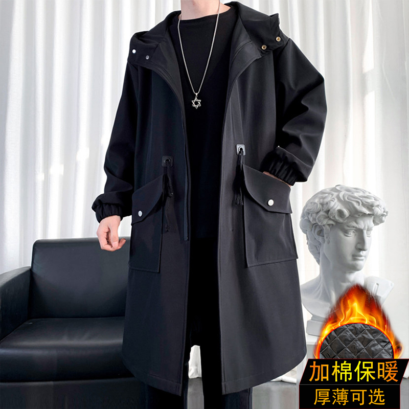 Trench coat men's mid-length spring and autumn men's 2022 new spring men's long coat winter winter winter winter