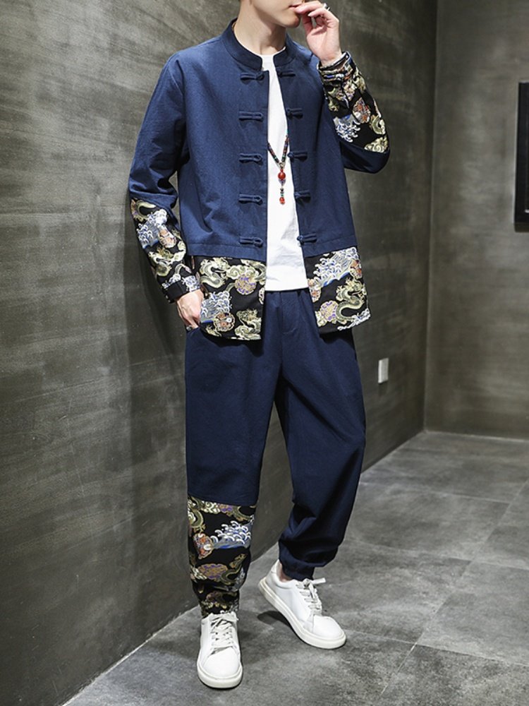 Tang Suit for Men, Young People's New Chinese Style National Clothing, Men's Traditional Costume Jacket, Men's Hanfu Top, Suit Set