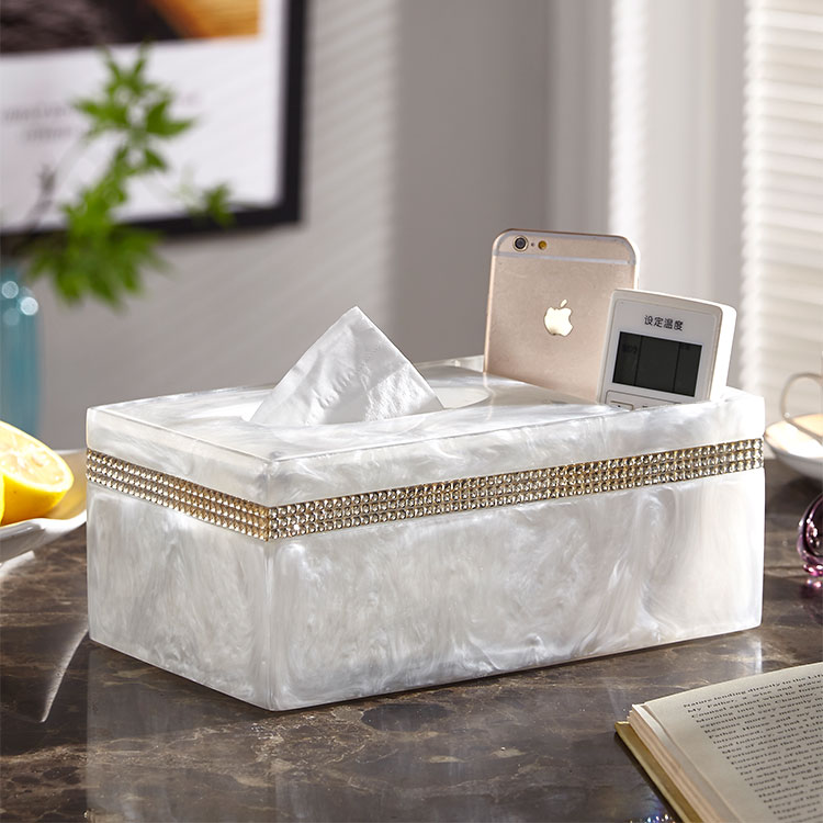 Modern simple tissue box Remote control storage box European creative resin living room paper box Home paper box