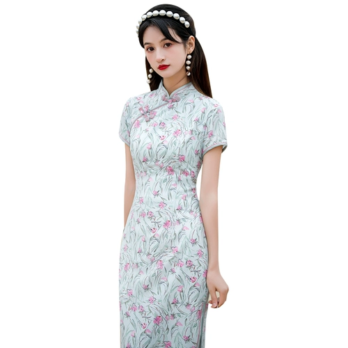 Ретро ципао, сексуальное платье, 2021 года, яркий броский стиль