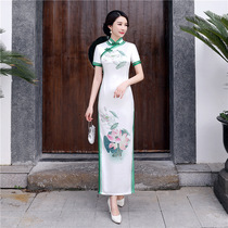 New modified extended version of cheongsam young girl 2021 New retro Chinese style temperament long cheongsam