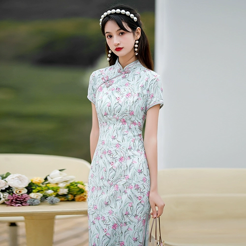 Ретро ципао, сексуальное платье, 2021 года, яркий броский стиль