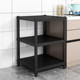 Black metal three-layer black storage rack