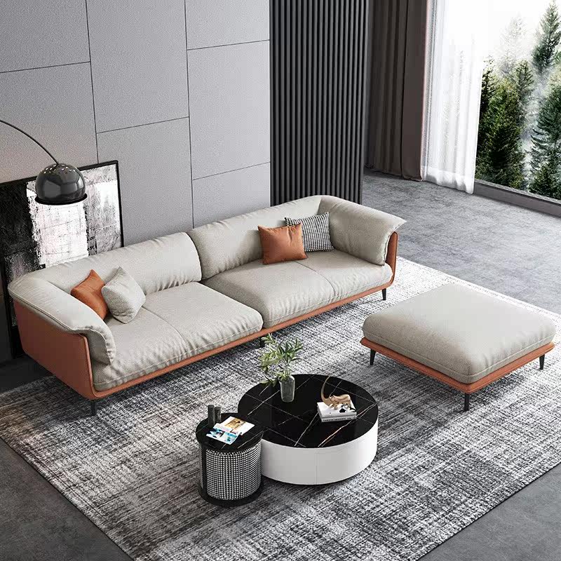 Nordic living room small apartment modern minimalist light luxury technology cloth single double three person 2022 new sofa combination