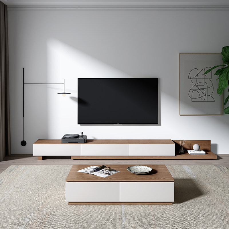 Nordic rock TV cabinet tea combined modern minimal living room new small household light luxury television cabinet